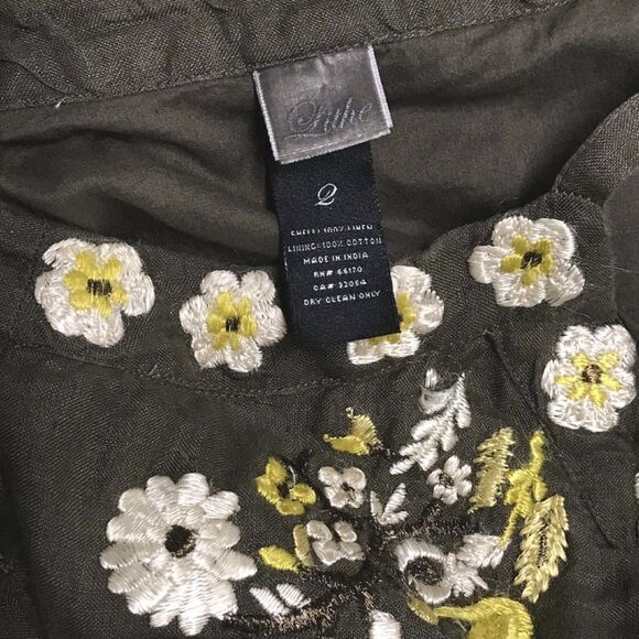 LITHE Embroidered RYEGRASS Dress w/ SASH 2 4 XS S - Picture 8 of 8